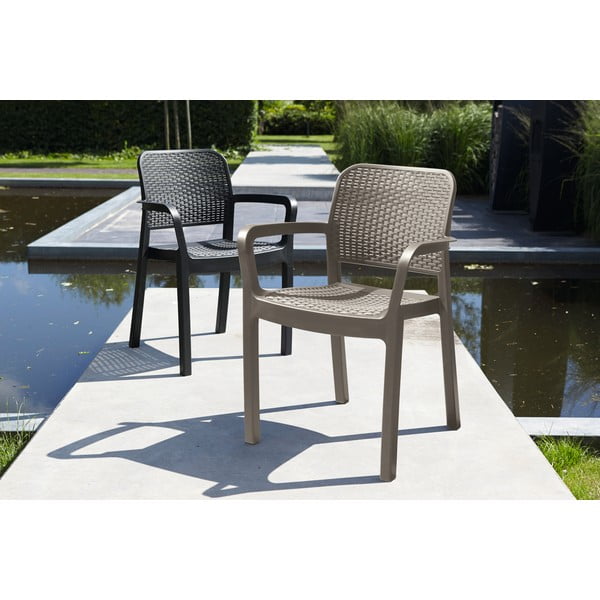 Tumši brūns plastmasas dārza krēsls Samanna – Keter-image-2