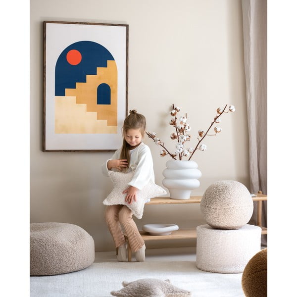 Krēmkrāsas bērnu pufs no buklē auduma – Wigiwama-image-3