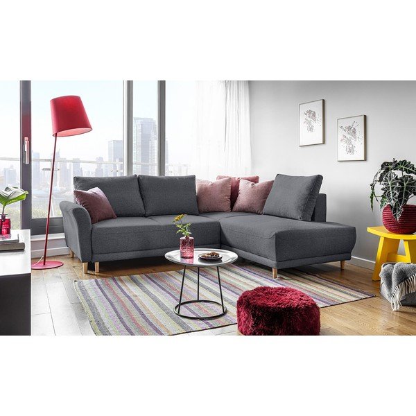 Tumši pelēks stūra dīvāns Miuform Lovely Annie, labais stūris-image-2