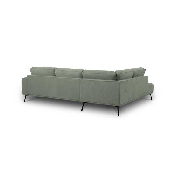 Zaļš stūra dīvāns no šenila auduma (ar kreiso stūri/L veida) Amsterdam – Scandic-image-3