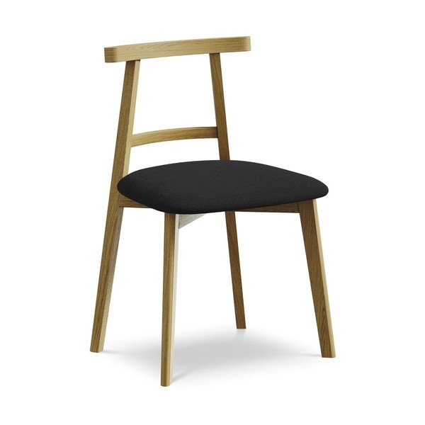 Melns masīvkoka pusdienu krēsls Ohelo – Makamii