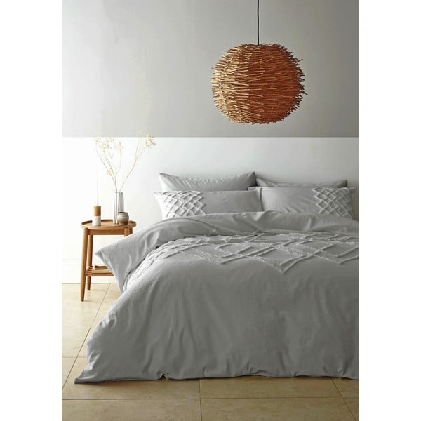 Pelēka kokvilnas gultasveļa Pineapple Elephant Diamond, 200 x 200 cm-image-1