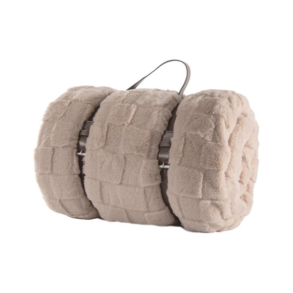 Bēšs mikroplīša pleds 150x200 cm Rava – Tiseco Home Studio-image-4