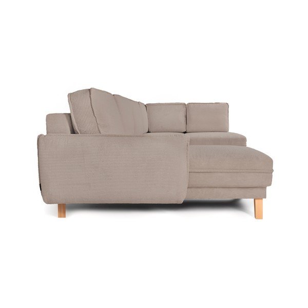 Pelēkbrūns velveta salokāms/ar uzglabāšanas vietu stūra dīvāns (ar labo stūri/U veida) Tori – Bonami Selection-image-4