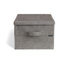 Pelēka tekstila uzglabāšanas kaste ar vāku 36x46x25 cm Soft Storage Large – Bigso
