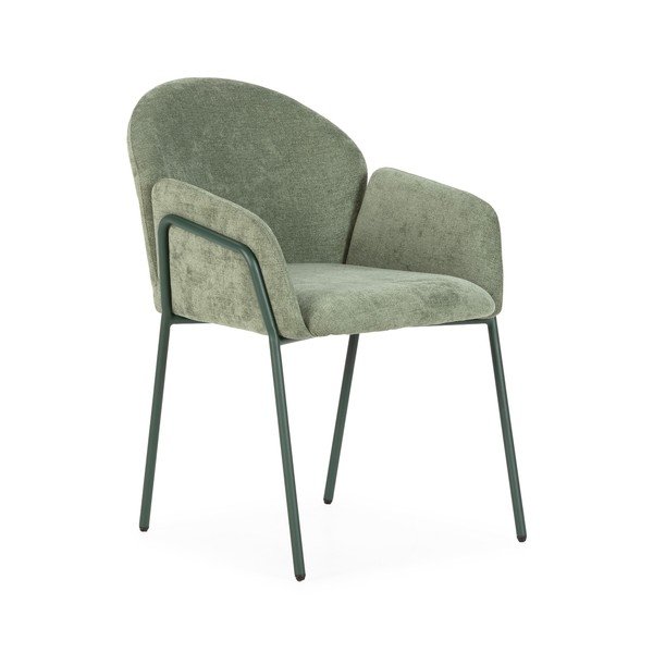 Zaļi polsterēti ēdamistabas krēsli (2 gab.) Aslin – MOME