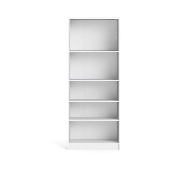 Balts grāmatplaukts Tvilum Basic, 79 x 203 cm