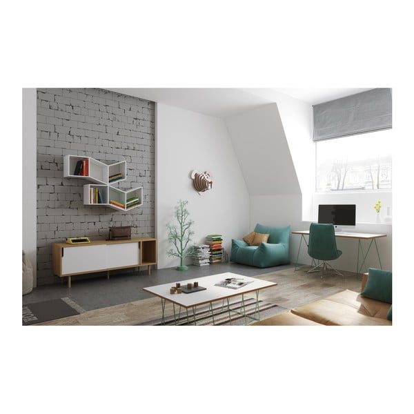 Balta kumode TemaHome Dann Oak-image-3