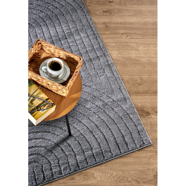 Antracīta pelēks paklājs 120x170 cm Panglao New York Anthracite – Elle Decoration-image-2