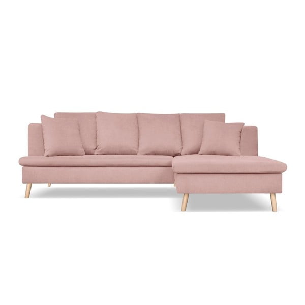 Gaiši rozā dīvāns četrām personām ar atpūtas krēslu labajā pusē Cosmopolitan design Newport