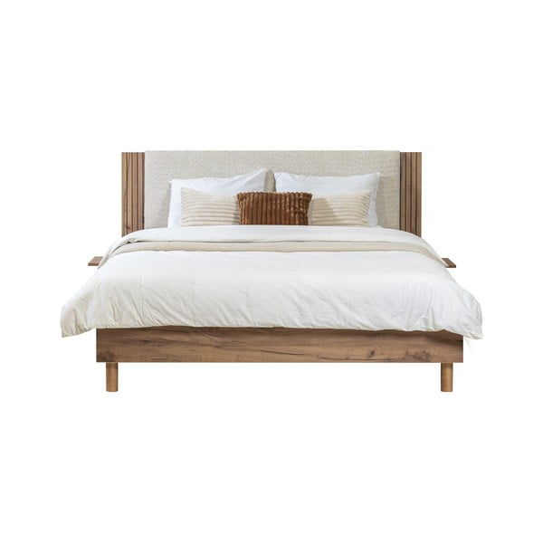 Bēša divvietīga gulta ar redelēm 140x190 cm Lior – Bobochic Paris-image-2