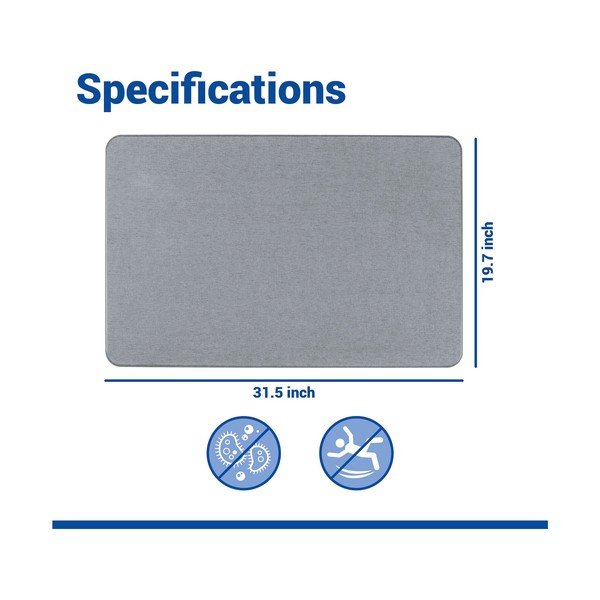 Pelēks diatomīta vannas istabas paklājiņš 50x80 cm Simi – Wenko-image-4