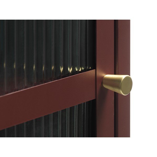 Sarkana metāla vitrīna 58x160 cm Bronco – Unique Furniture-image-4