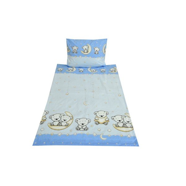 Kokvilnas bērnu gultas veļa 90x135 cm Teddy 