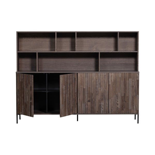 Brūns grāmatplaukts ar oškoka imitāciju 200x150x44 cm Gravure – WOOOD-image-2