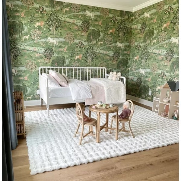 Balts mazgājams paklājs 150x230 cm Bubble White – Mila Home-image-2