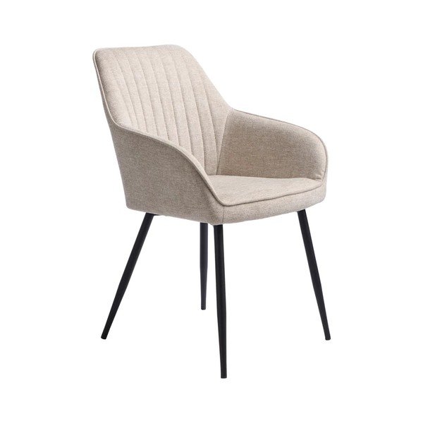 Bēšs polsterēts ēdamistabas krēsls ar roku balstiem Nolan – Unique Furniture