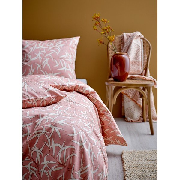 Rozā kokvilnas satīna vienvietīgas gultas pārklājs Södahl Breeze Blush, 140 x 220 cm-image-1