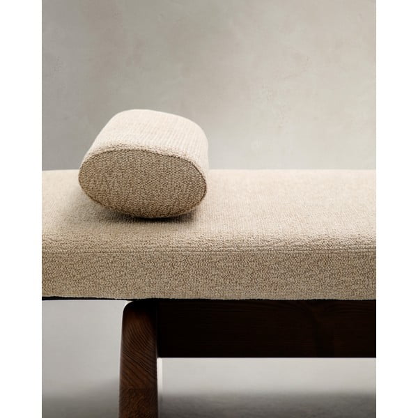 Bēšs/tumša dabīga toņa zvilnis no šenila auduma (ar maināmu stūri) Topaz – Kave Home-image-3