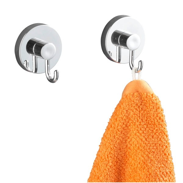 Spīdīgas sudraba krāsas plastmasas pašlīmējoši āķi (2 gab.) Vacuum-Loc – Wenko-image-4