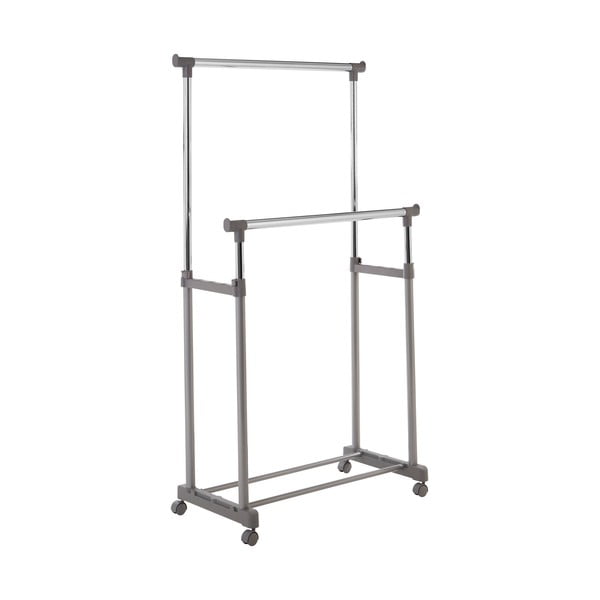 Sudraba krāsas metāla pagarināms/pārvietojams drēbju pakaramais statīvs – Premier Housewares-image-2