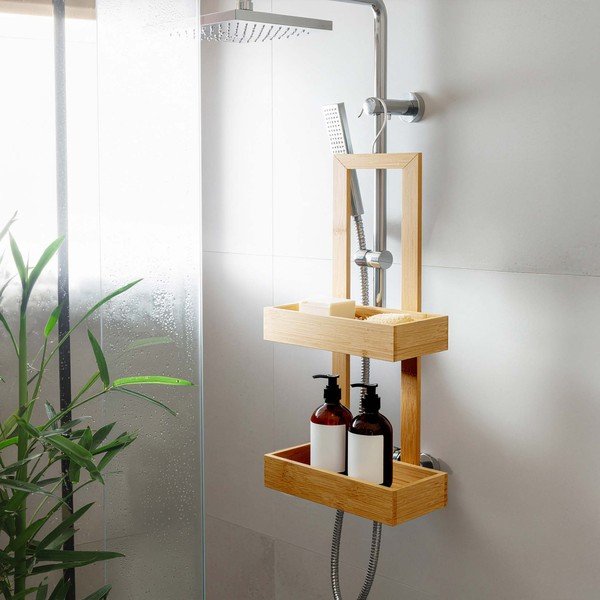 Dabīga toņa bambusa piekarināms vannas istabas plaukts Hanoi – douceur d'intérieur-image-1