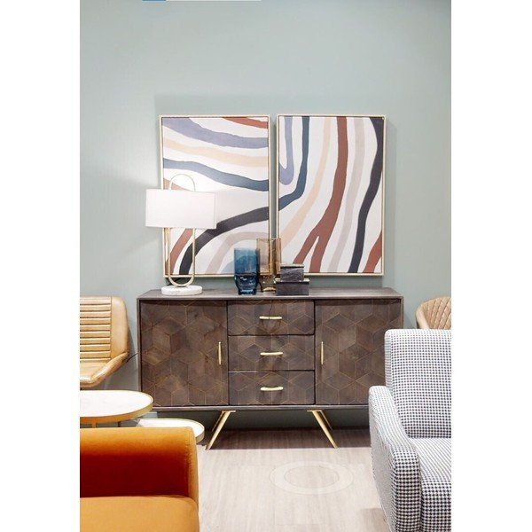 Gleznas (2 gab.) ar rāmi/uz audekla 63x93 cm Astratto – Premier Housewares-image-2