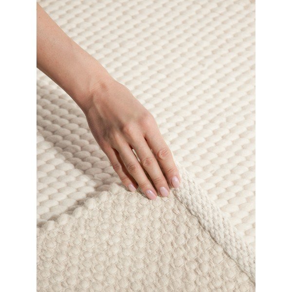 Krēmkrāsas ar rokām darināts vilnas paklājs 200x290 cm Lyon Beans – Elle Decoration-image-4