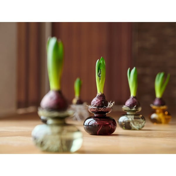 Gaiši pelēka stikla rokām darināta vāze (augstums 9 cm) Inu – Zone-image-3