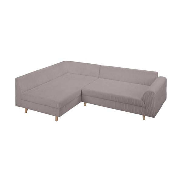 Pelēks velveta stūra dīvāns (ar kreiso stūri) Ariella – Ropez-image-4