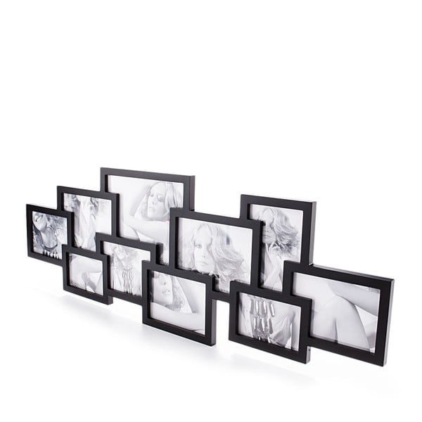 Melns sienas fotorāmis 10 fotogrāfijām Tomasucci Collage