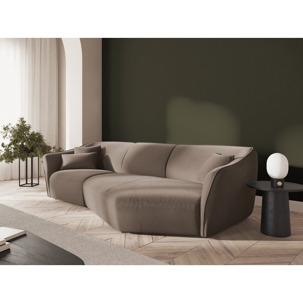 Brūns samta stūra dīvāns Tokyo – Cosmopolitan Design-image-1
