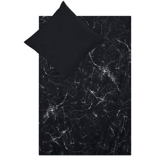 Melna vienguļamā kokvilnas gultas veļa Westwing Collection Malin, 135 x 200 cm