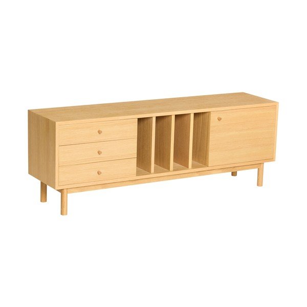 Dabīga toņa kumode ar ozolkoka imitāciju 140x50x37 cm Nobby – Hübsch
