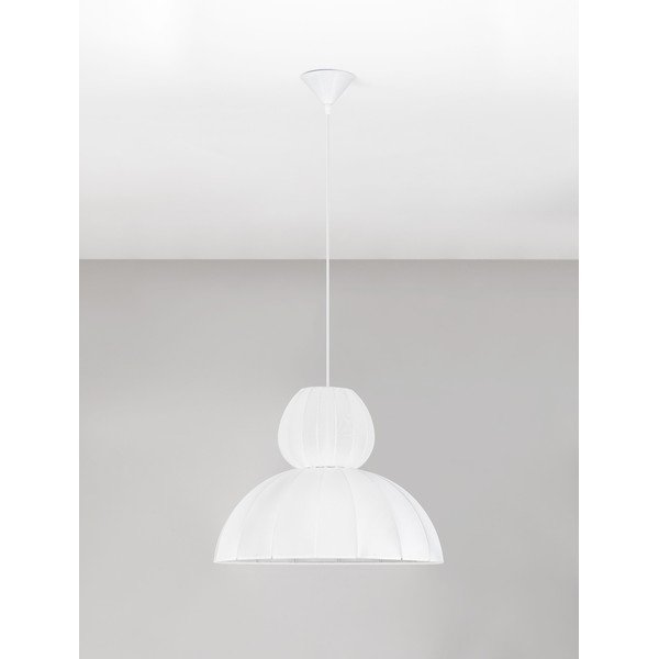 Matēti balta tekstila piekaramā lampa ø 50 cm Delina – Nova Luce-image-3