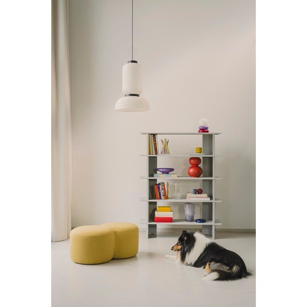 Gaiši pelēks metāla grāmatplaukts 120x156x37 cm Hes – noo.ma-image-1