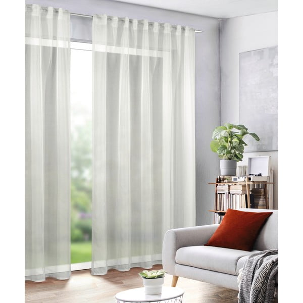 Dabīga toņa dienas aizkars no voiles 135x245 cm Uni – Sehlbach-image-1