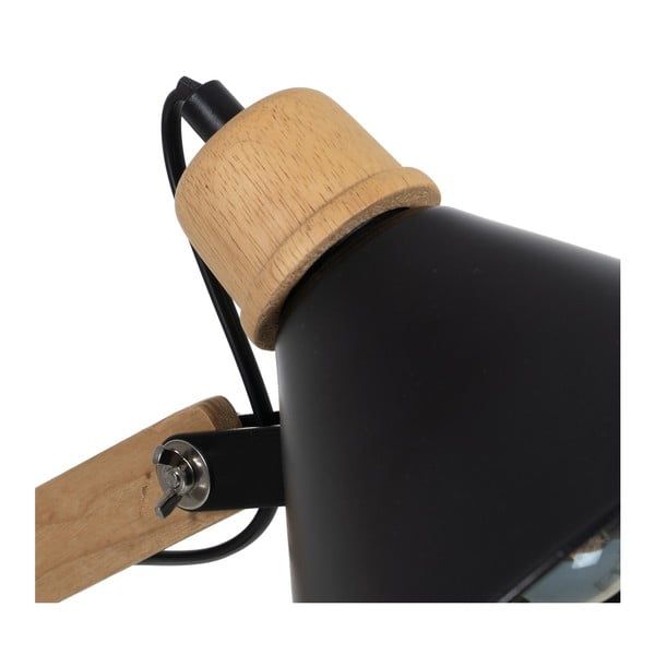 Melna/dabīga toņa galda lampa ar metāla abažūru (augstums 55 cm) – Ixia-image-3