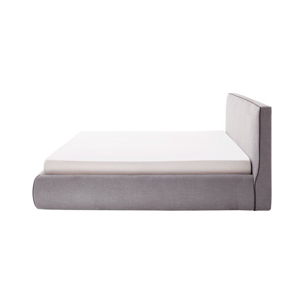 Pelēka polsterēta divvietīga gulta bez režģa 180x200 cm Milan – Meise Möbel-image-3