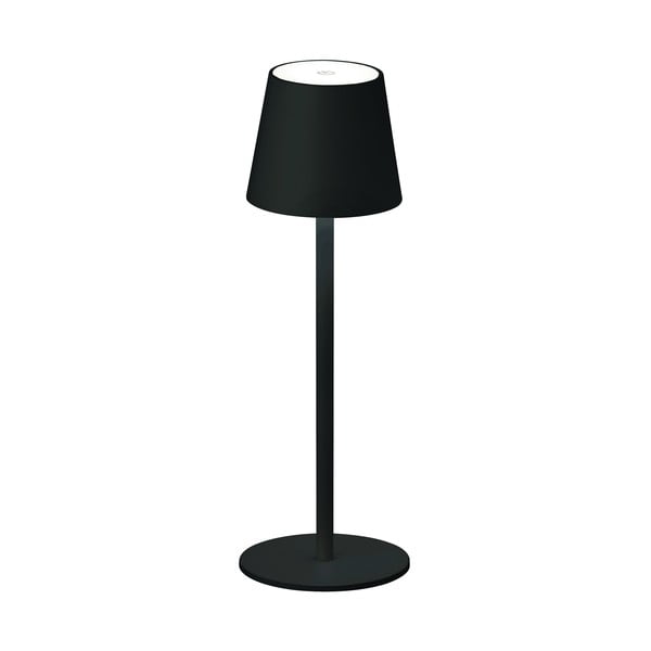 Melna LED galda lampa ar regulējamu spilgtumu/ar kustības sensoru un metāla abažūru (augstums 38 cm) Tropea – Fischer & Honsel
