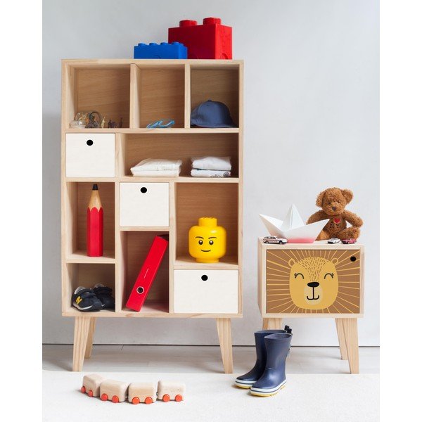 Bērnu naktsskapītis no priedes masīvkoka Little Nice Things Lion-image-1
