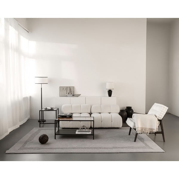 Pelēks vilnas paklājs 200x300 cm Morphic Rocca – Agnella-image-4