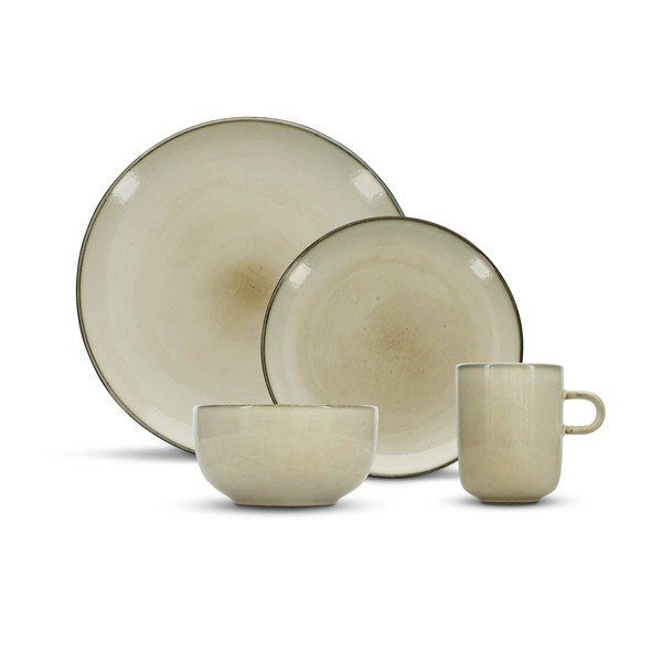 Akmensmasas pusdienu komplekts (16 gab.) 4 personām Meridian – Salt&Pepper