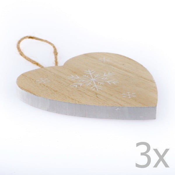 3 koka piekaramo sirsniņu komplekts Dakls Snowflake, augstums 11 cm