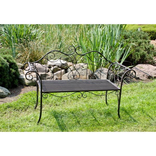 Melns/tumši brūns metāla dārza sols Selene – Garden Pleasure-image-2