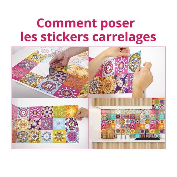 60 dekoratīvo sienas uzlīmju komplekts Ambiance Fernando, 15 x 15 cm-image-3