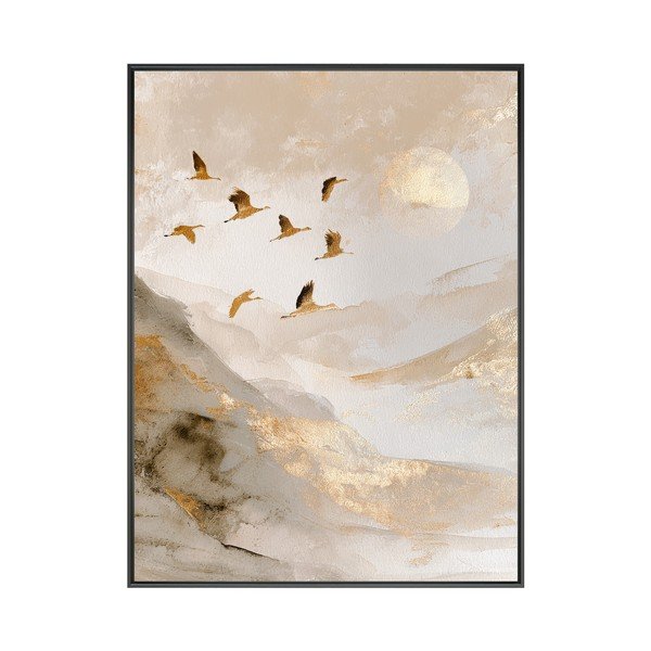 Drukāta glezna ar rāmi 60x80 cm Golden Peaks II – Styler