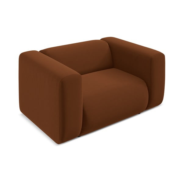 Oranžs/brūns samta atpūtas krēsls Ekahi – Makamii-image-3