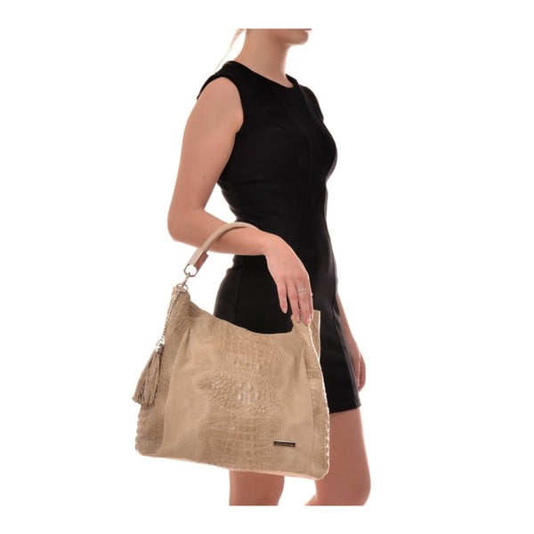 Brūnas un bēšas ādas rokassomiņa Sofia Cardoni Manu-image-1