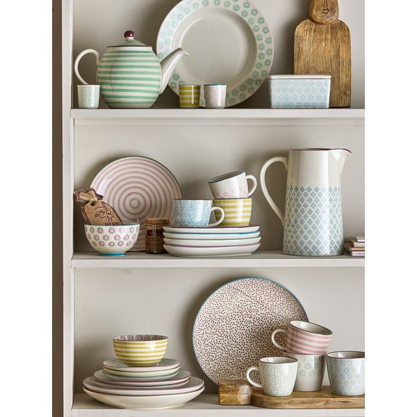 Zila ar baltu keramikas krūka Bloomingville Patrizia, 2 l-image-1